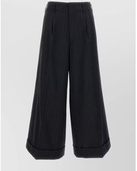 Comme des Garçons - Wide Leg Cropped Trousers Pinstripe - Lyst