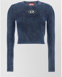 DIESEL - Organic Cotton Ribbed Cutout Long-Sleeve Top - Lyst