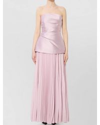 Solace London - Claudette Draped Bustier Chiffon Maxi Dress - Lyst