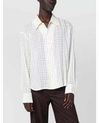 Séfr - Ignacio Cotton Linen Checked Long Sleeve Shirt - Lyst