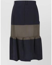 Sacai - Wool Midi Pleated Skirt - Lyst