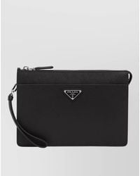 Prada - Leather Wallet Wrist Strap Cardholder - Lyst
