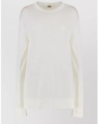 TOTEME - Fine-Knit Cashmere-Blend Long-Sleeve Sweater - Lyst