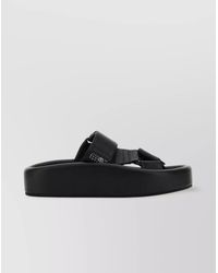 MM6 by Maison Margiela - Leather Platform Sandals - Lyst