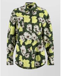 MSGM - Floral Print Cotton Shirt - Lyst