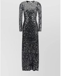 Rabanne - Sequined Long-Sleeve Open-Back Gown - Lyst