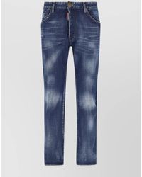DSquared² - Straight Leg Trousers With Back Pockets And Distressed - Lyst