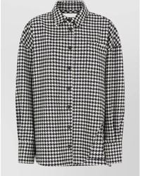 The Attico - Houndstooth Wool Hybrid Bomber Shirt - Lyst