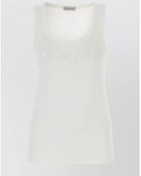 Moncler - Fine-Ribbed Slim-Fit Scoop-Neck Sleeveless Top - Lyst