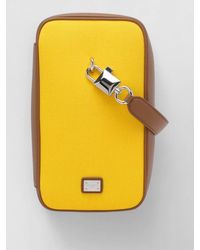 Dolce & Gabbana - Leather And Canvas Shoulder Bag - Lyst