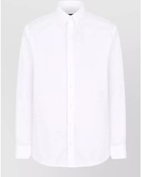 Giorgio Armani - Cotton Shirt Straight Cut Collar Long Sleeves - Lyst