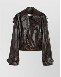 Sportmax - Patent Coated Cropped Jacket - Lyst