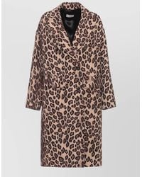 Alberto Biani - Virgin Wool Animal Print Long Coat - Lyst