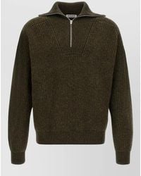 Jil Sander - Ribbed Wool Half-Zip Turtleneck Sweater - Lyst