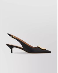 Ferragamo - Leather Slingback Pumps-Tone Buckle - Lyst
