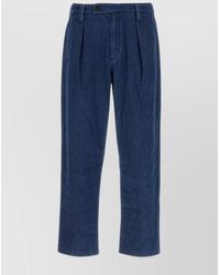 A.P.C. - Denim Pleated Straight-Leg Trousers - Lyst