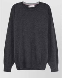 Brunello Cucinelli - Cashmere Silk Crew Neck Long Sleeve Sweater - Lyst