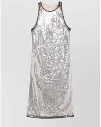 The Attico - Sequin-Embellished Sleeveless Mini Dress - Lyst