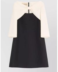 Valentino Garavani - Silk Virgin Wool Short Dress - Lyst