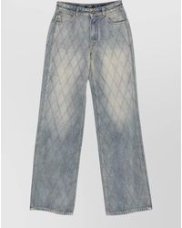 Balmain - High Waist Wide Leg Denim Jeans - Lyst