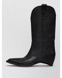 Maison Margiela - Western Leather Mid Calf Boots Pointed - Lyst