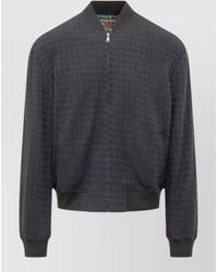 Etro - Textured Nylon Silk Bomber Jacket Ribbed Trims - Lyst