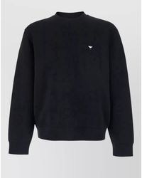 Emporio Armani - Cotton Logo-Embroidered Regular-Fit Crewneck Sweatshirt - Lyst