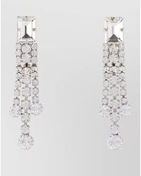 Alessandra Rich - Metal Drop Earrings Crystal Detail - Lyst