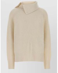 Loulou de Saison - Cecil Cashmere Sweater Folded Collar Ribbed - Lyst