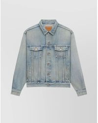 Saint Laurent - Structured Denim Trucker Jacket With Pockets - Lyst