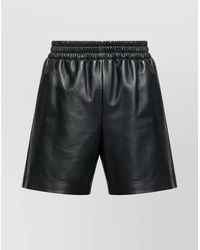 Gucci - Leather Bermuda Shorts With Elasticated Waist - Lyst