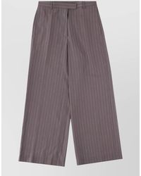 Dries Van Noten - Pinstripe Wide Leg Trousers Belt Loops - Lyst