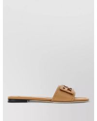 Fendi - Leather Slide Sandals - Lyst