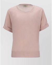 Herno - Round Neck Top Short Sleeves Cuffs - Lyst