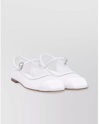 Aeyde - Round Toe Ballerina Shoes With Contrast Piping - Lyst