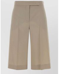 Max Mara - Wool Blend Mile Pleated Bermuda Shorts - Lyst