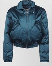 Victoria Beckham - Padded Bomber Jacket Buttons Elasticated Hem - Lyst