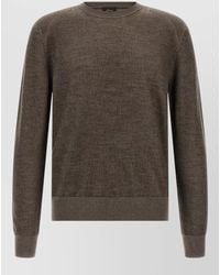 Brioni - Cashmere Wool Ribbed Crew Neck Sweater - Lyst