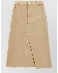 Tory Burch - Cotton Denim Deconstructed Midi A-Line Skirt - Lyst