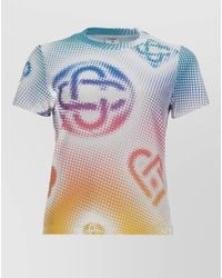 CASABLANCA - Short Sleeve Crew Neck Graphic Top - Lyst