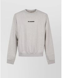 Jil Sander - Ribbed Cotton Sweatshirt With Cuffs And Hem - Lyst