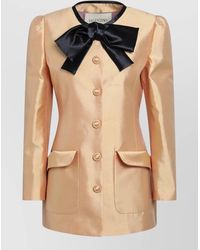 Valentino - Bow Detail Satin Jacket Front Pockets - Lyst