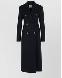 Sportmax - Long Double-Breasted Virgin Wool Coat - Lyst
