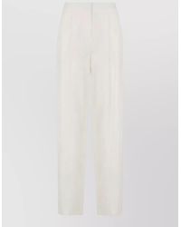 Elisabetta Franchi - High Waist Straight Leg Tailored Trousers - Lyst