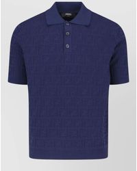 Fendi - Cotton Ff Jacquard Polo Shirt - Lyst