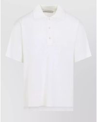 Ami Paris - Silk Blend Short Sleeve Polo Shirt - Lyst