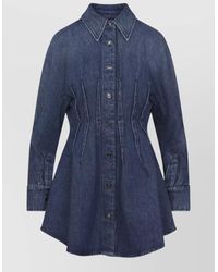 Givenchy - Long Sleeve Dress Pointed Collar Stitching - Lyst