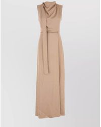 Fendi - Satin Long Dress High Neckline - Lyst