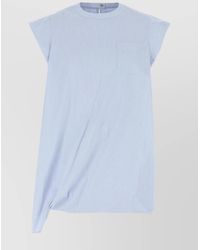 Sacai - Striped Embroidery Crew-Neck Top With Chest Pocket - Lyst