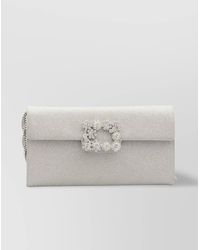 Roger Vivier - Flower Crystal Envelope Clutch Bag - Lyst